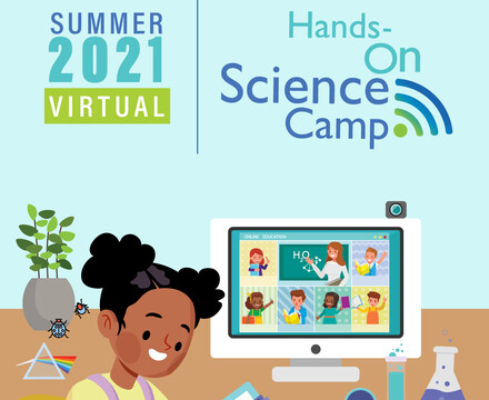 Virtual Camp 2021 logo with illustrated student