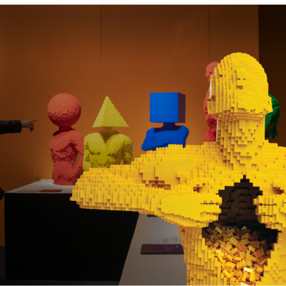 Man built with Lego bricks