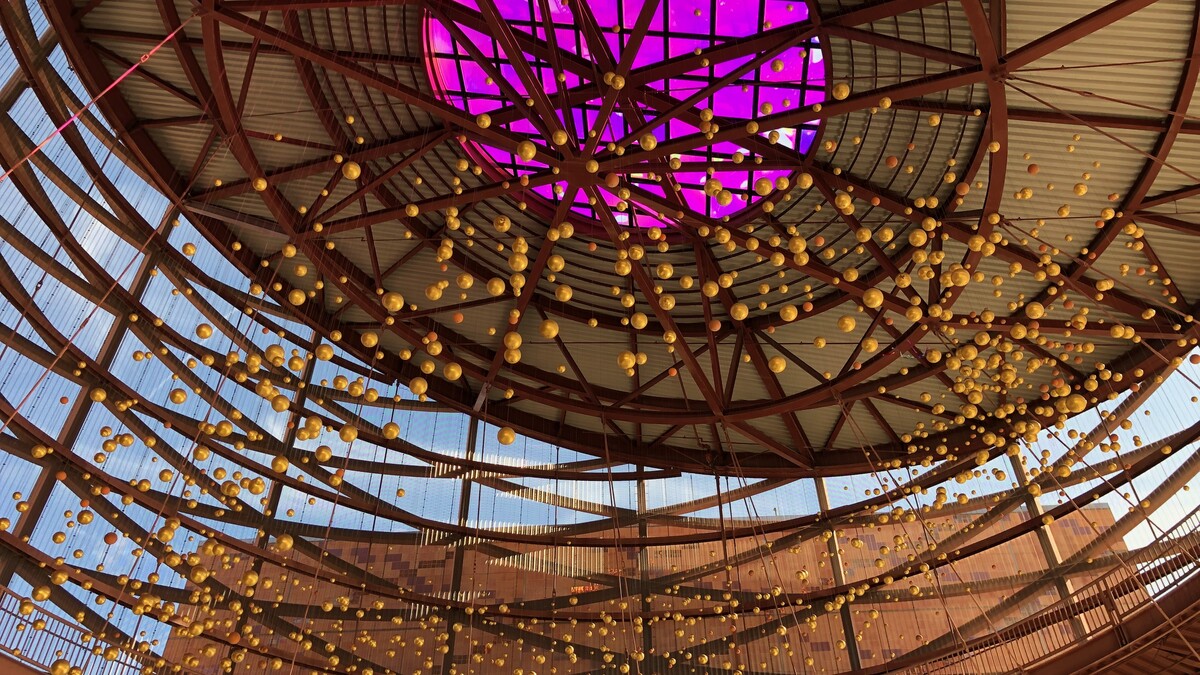 View of Lorsch Pavilion Aerial Sculpture from below
