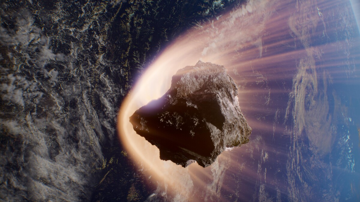 Asteroid entering Earth's atmosphere in Asteroid Hunters 3D