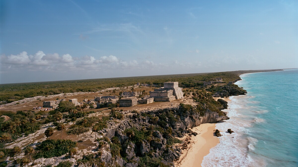 A view of Tulum from the sea