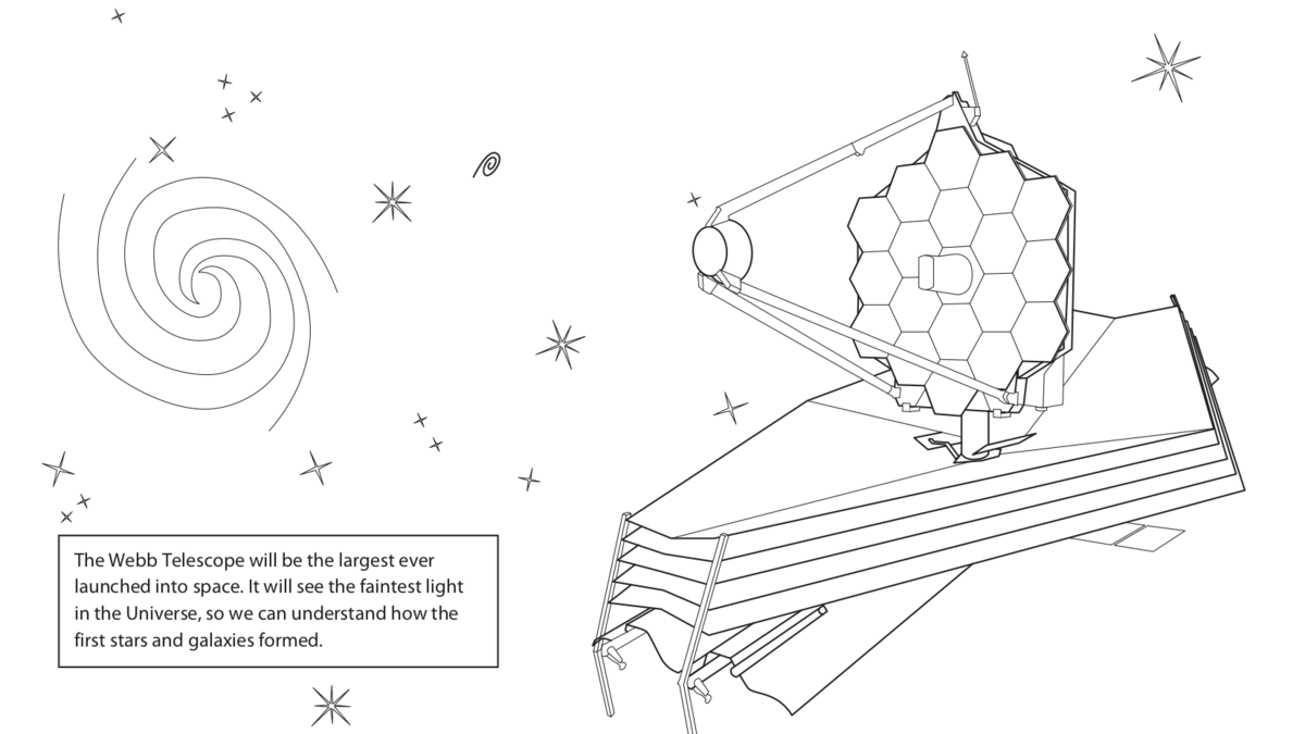James Webb Space Telescope coloring sheet