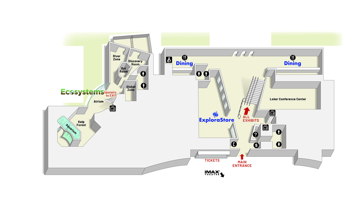A map of the California Science Center first floor