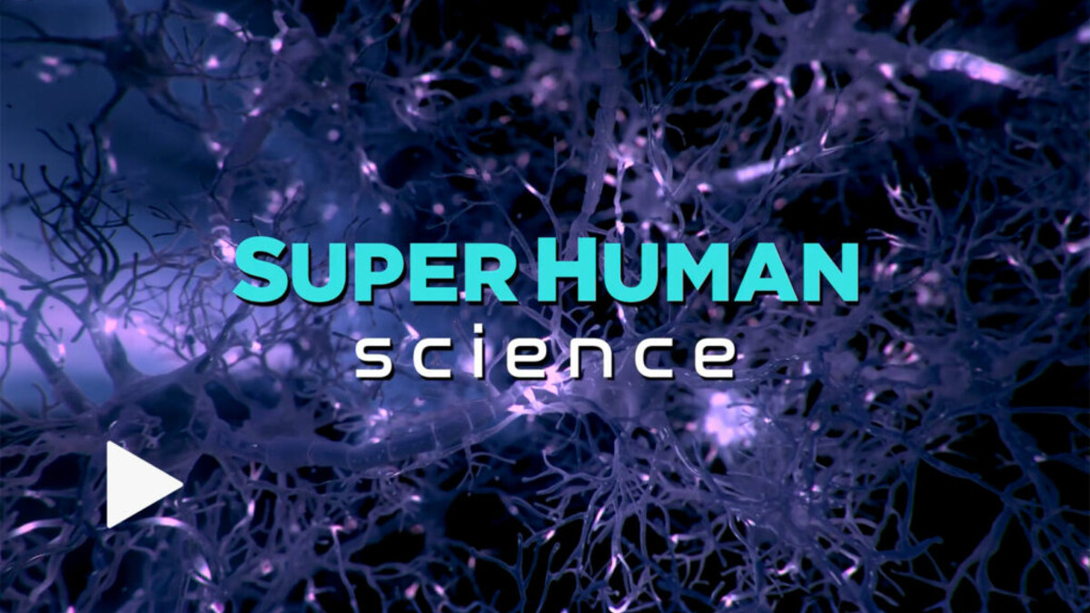 Superhuman Science video series cover with a CGI brain neuron background.