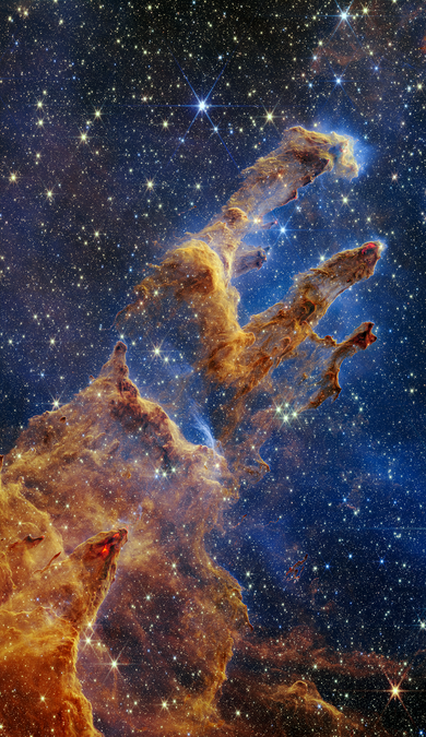 Pillars of Creation captured by the James Webb Space Telescope